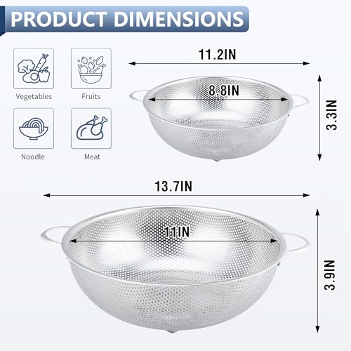 Side view of Gulex steel strainer with footed base