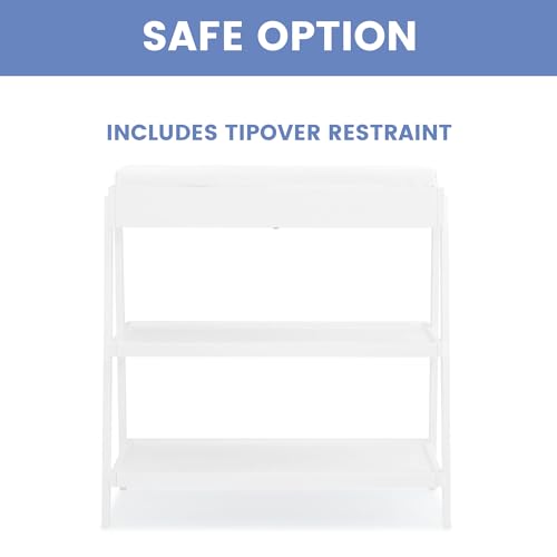 View showing spacing between changing table shelves