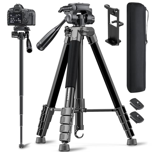 CAMBOFOTO 73" Camera Tripod front view