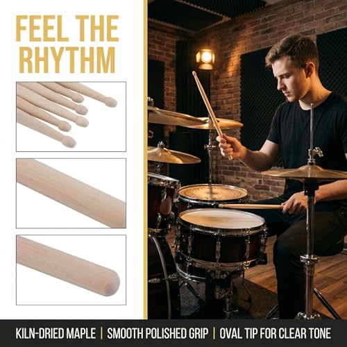 Suwimut 5A drum sticks beige finish