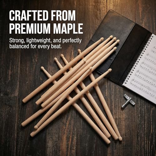 Textured grip of Suwimut maple drum sticks