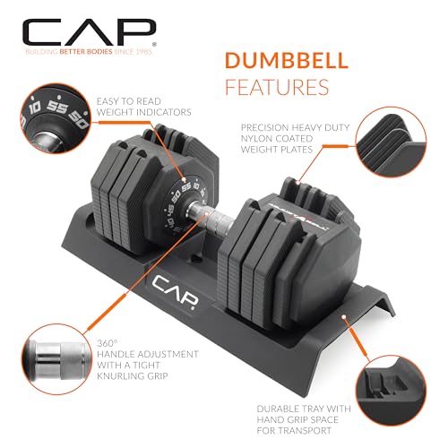 CAP adjustable weights in storage tray