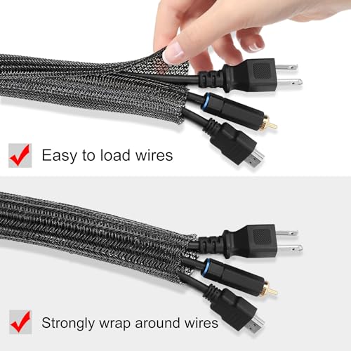 Close up of Moxita split wire loom tubing