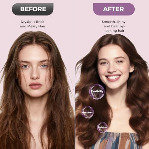 Metallic purple hair styling kit components