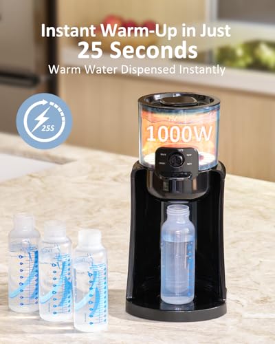 Black baby bottle water warmer with detached water tank