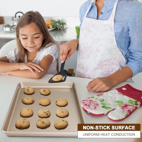 Stack of three Deedro nonstick cookie sheets