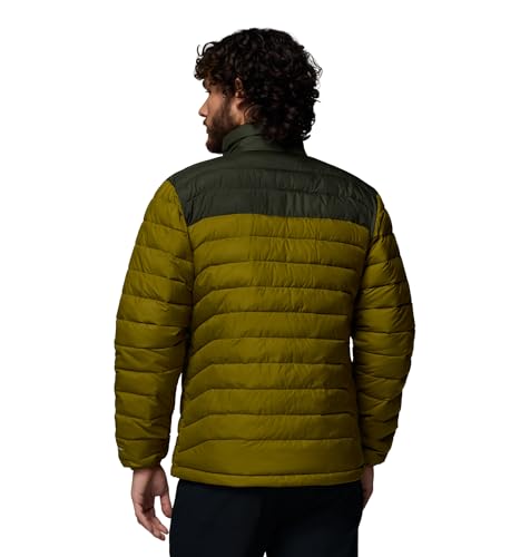 Columbia puffer jacket mossy green color detail