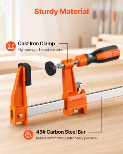 Clamps holding furniture project pieces