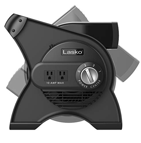 Details of the Lasko utility fan reset button and circuit breaker