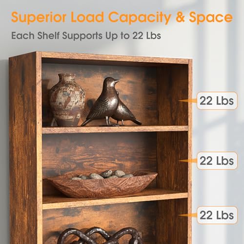 Full height view of the brown Sweetcrispy bookcase