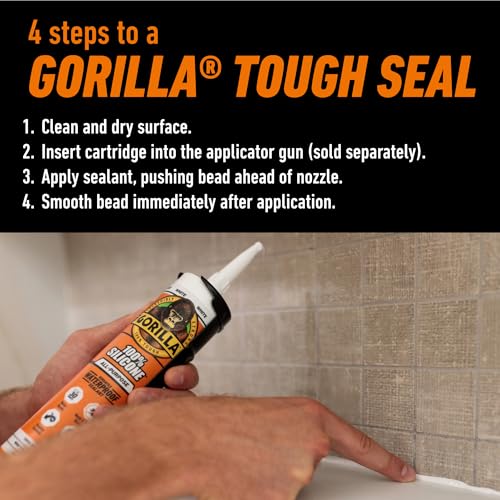 Caulking bathroom sink with Gorilla 100% Silicone