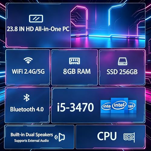 SZTPS Aio-238-i5-8g-256 side profile and narrow bezel