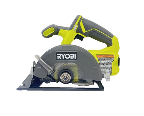 Transparent blade guard detail on Ryobi saw