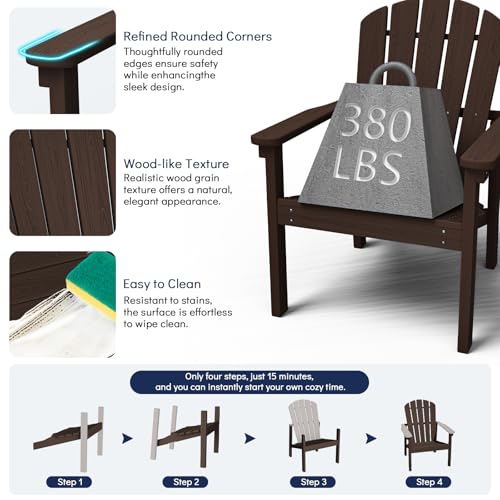 Patio setting with nevilywood Adirondack chairs