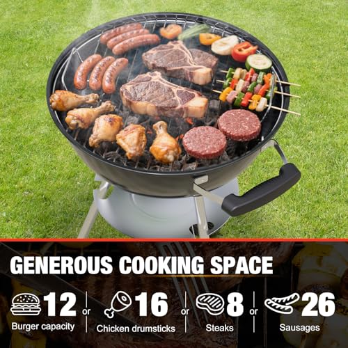 Grill side view with lid