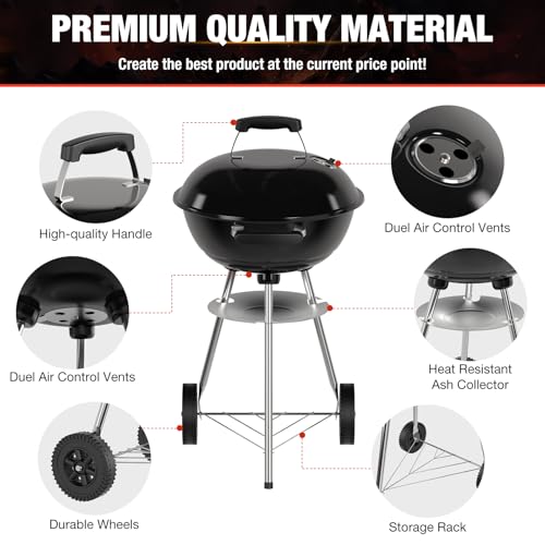 Compact charcoal grill for patio