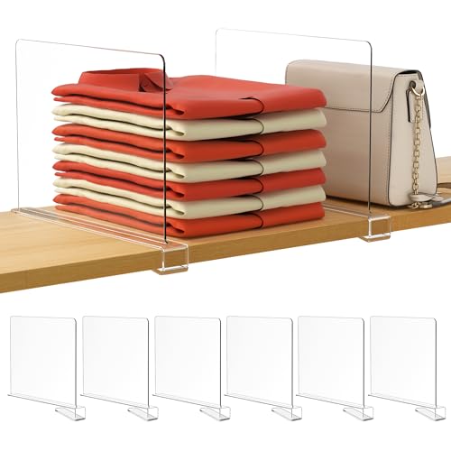 HBlife Clear Shelf Dividers for closet organization