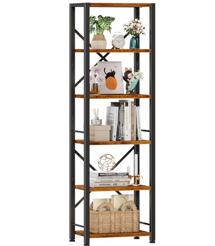 Furologee 6 Tier Bookshelf front view