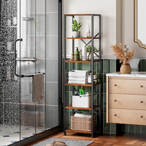 The 6 Tier bookshelf in a bedroom setting