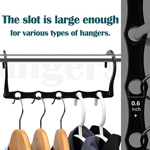 Closed hole design on black closet hangers