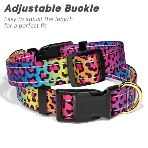 TMOODEL dog collar in size Medium neon print