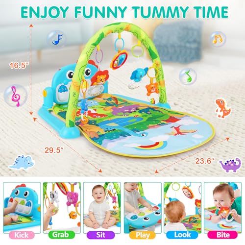 UMIKU activity center with hanging dinosaur rattles
