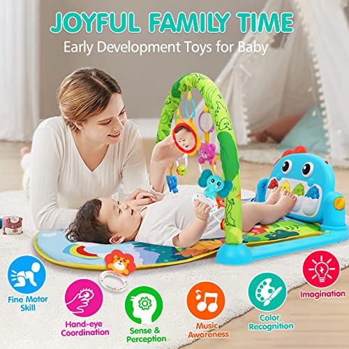 Baby interacting with UMIKU gym chewing toys