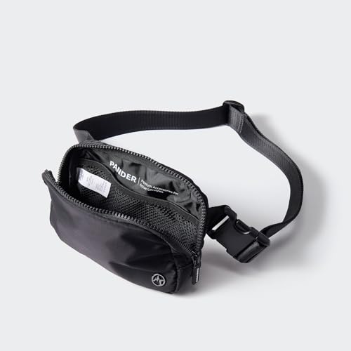 Interior view of Pander belt bag mesh pockets