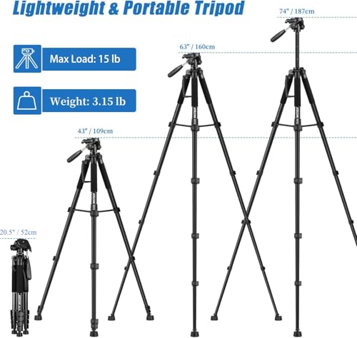 Close up of 3-way pan head on JOILCAN tripod