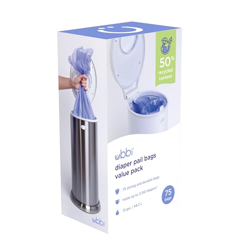 Ubbi Diaper Pail Plastic Bags 75 count box
