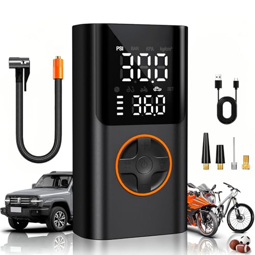 AIRSURE Q26 portable air compressor in orange