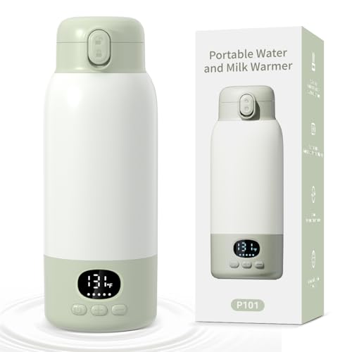 Green baby bottle warmer with safety lock