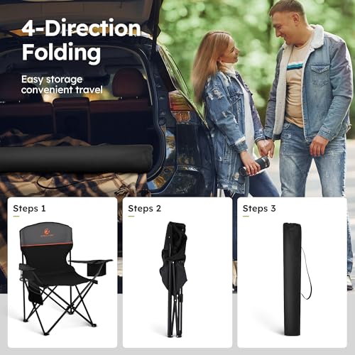 Full dimensions view of the ALPHA CAMP camping chair