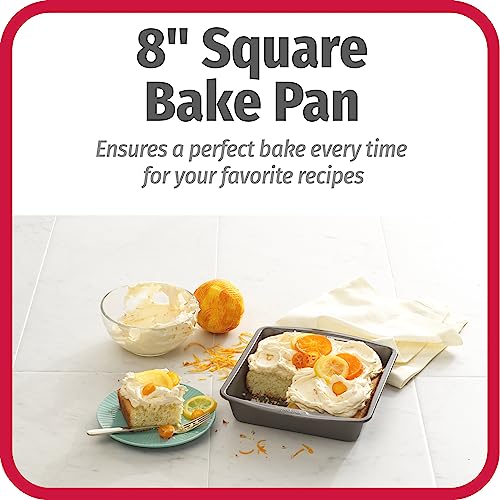 Top view of the GoodCook 8-inch gray square baking pan