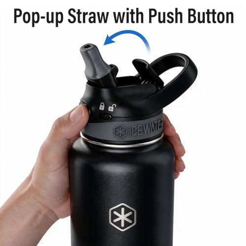 ICEWATER B3 bottle pop-up straw open