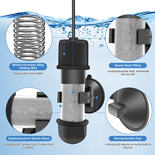 Compact quartz heater submerged in tank