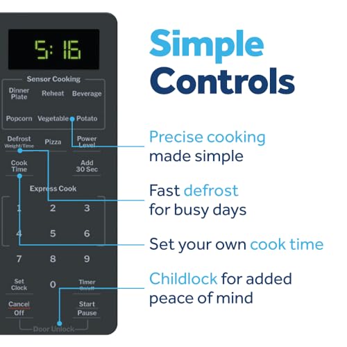 Digital display showing cooking time on GE microwave