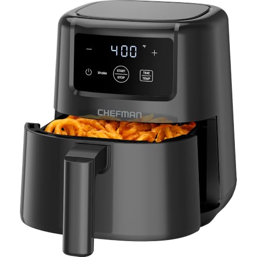 Chefman 2 Qt Mini Air Fryer black front view