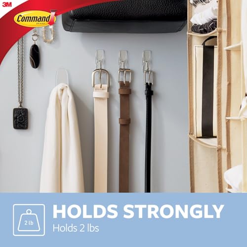 Command Medium Clear Wire Hooks inside cabinet door