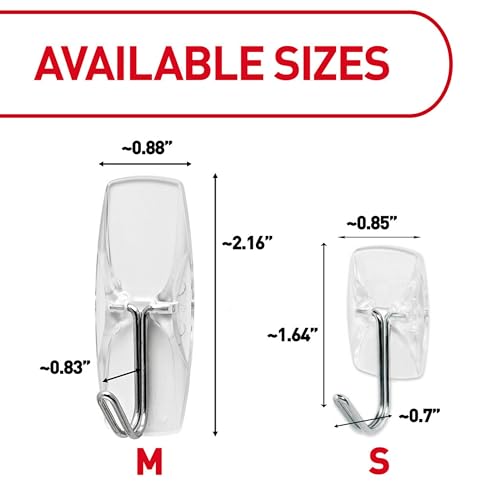 Command Medium Clear Wire Hooks set of 6