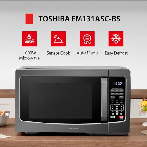 TOSHIBA microwave black stainless steel finish