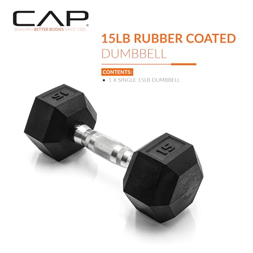 Side profile of CAP 15 LB hex dumbbell head