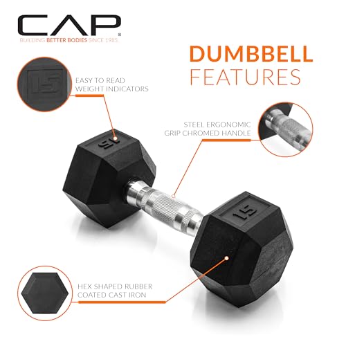 Close up of chrome handle knurling on CAP dumbbell