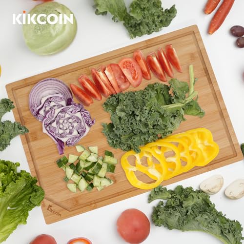 Kikcoin natural bamboo board dimensions overview
