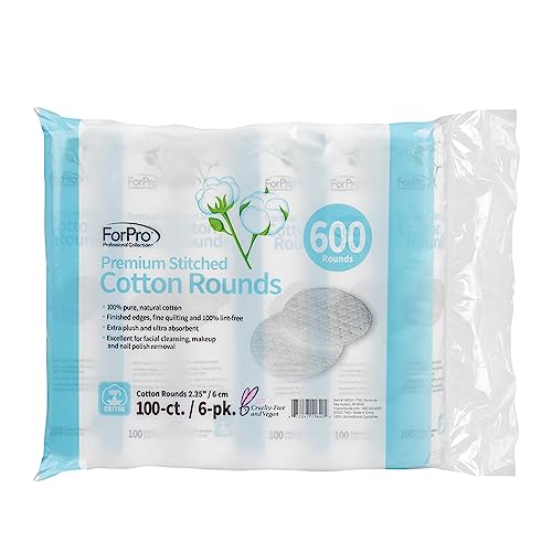 Stack of ForPro 600-count cotton rounds