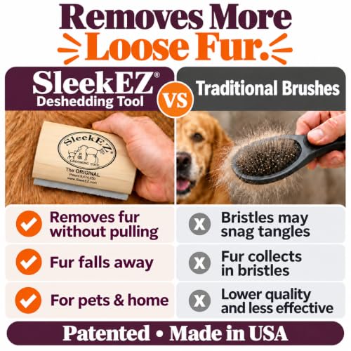SleekEZ 5 Inch pet hair remover on upholstery