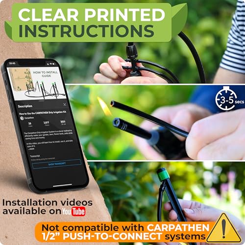 CARPATHEN garden irrigation kit packaging and guide