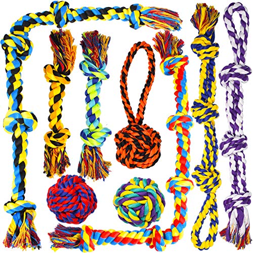 SHARLOVY 9 Pack large dog rope toys set
