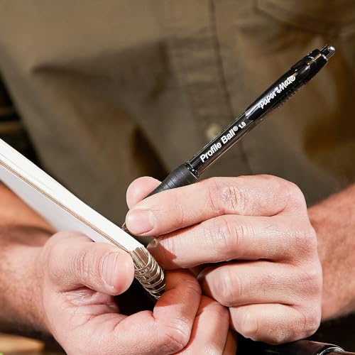 Translucent black barrel of Paper Mate Profile pen