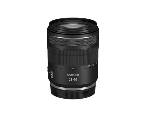 Side profile of Canon RF28-70mm F2.8 lens in black